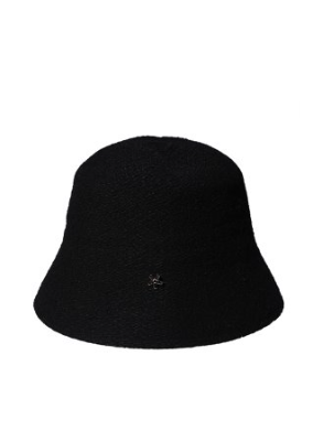 BASIC WOOL BLACK BUCKET HAT