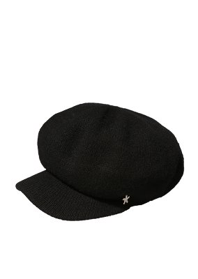 CL WOOL BLACK NEWSBOY CAP