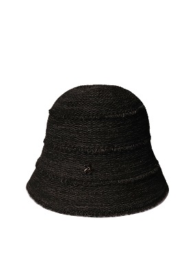 NATURAL LINE BLACK BUCKET HAT