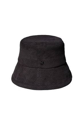 BASIC CORDUROY CHARCOAL BUCKET HAT