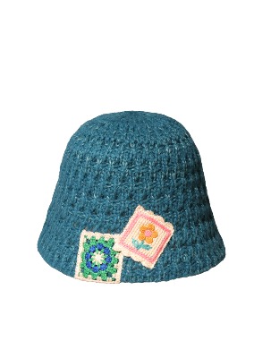 F/W FLOWER NET BLUE BUCKET HAT